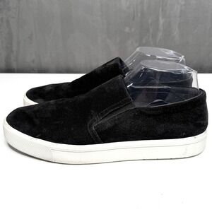 Vince Blair Slip On Sneakers Women 9.5 Black Suede Low Top Flat Shoes